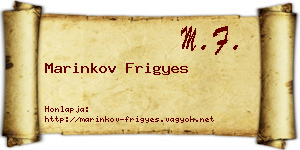 Marinkov Frigyes névjegykártya